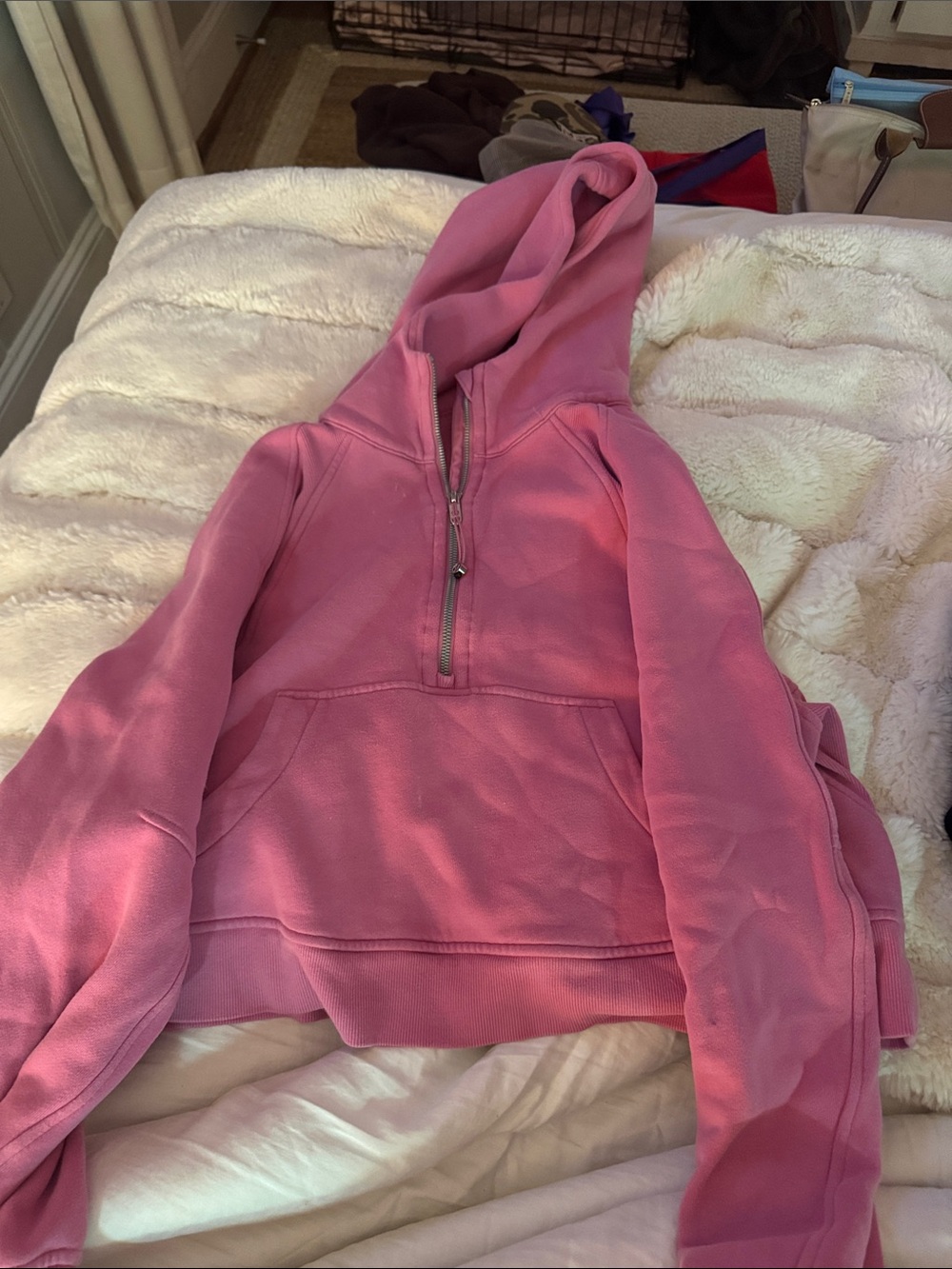Lululemon Scuba Pink 3/4 Zip Hoodie